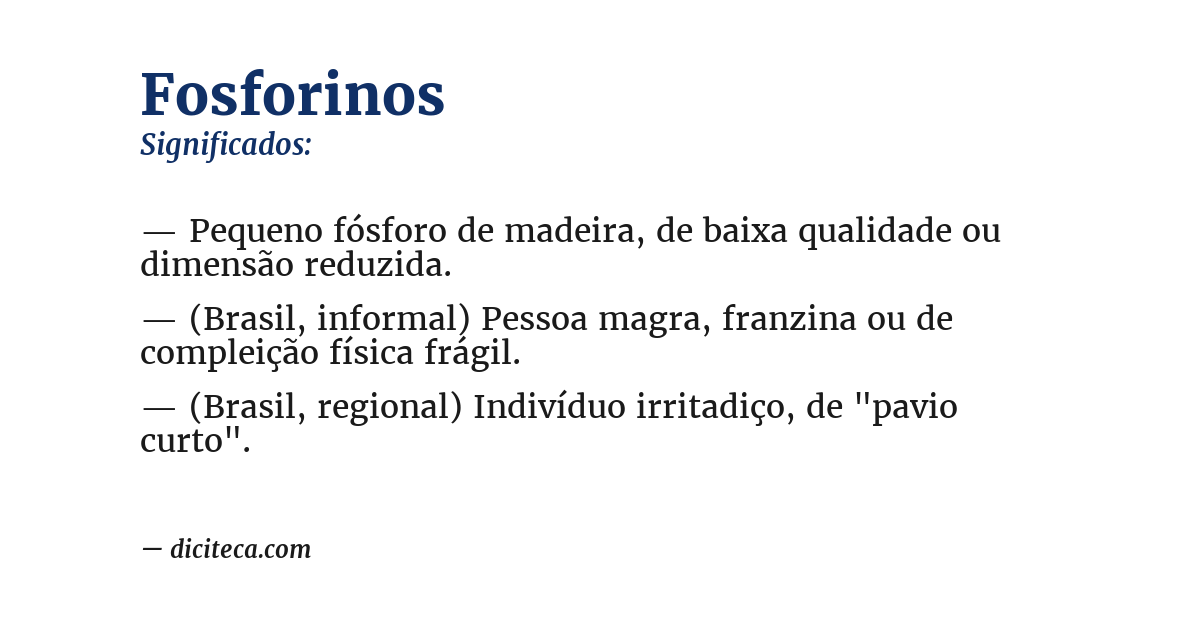 Significado de fosforinos