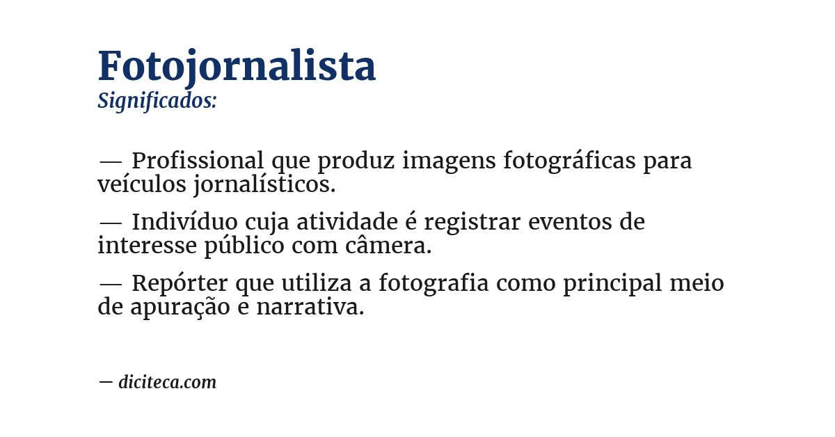 Significado de fotojornalista