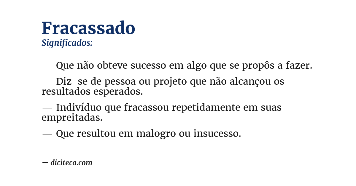Significado de fracassado