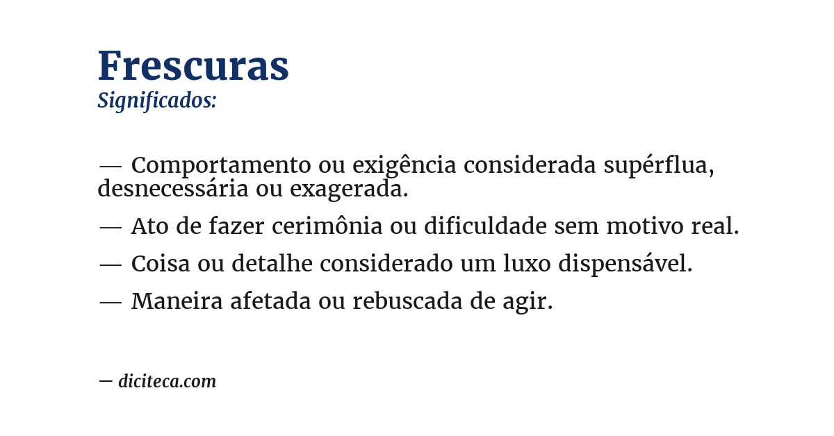 Significado de frescuras