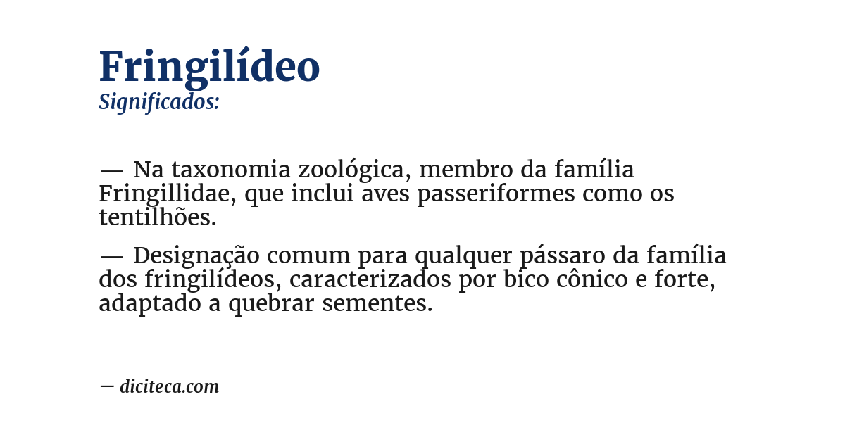 Significado de fringilídeo