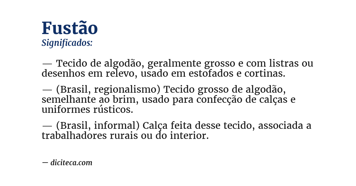 Significado de fustão