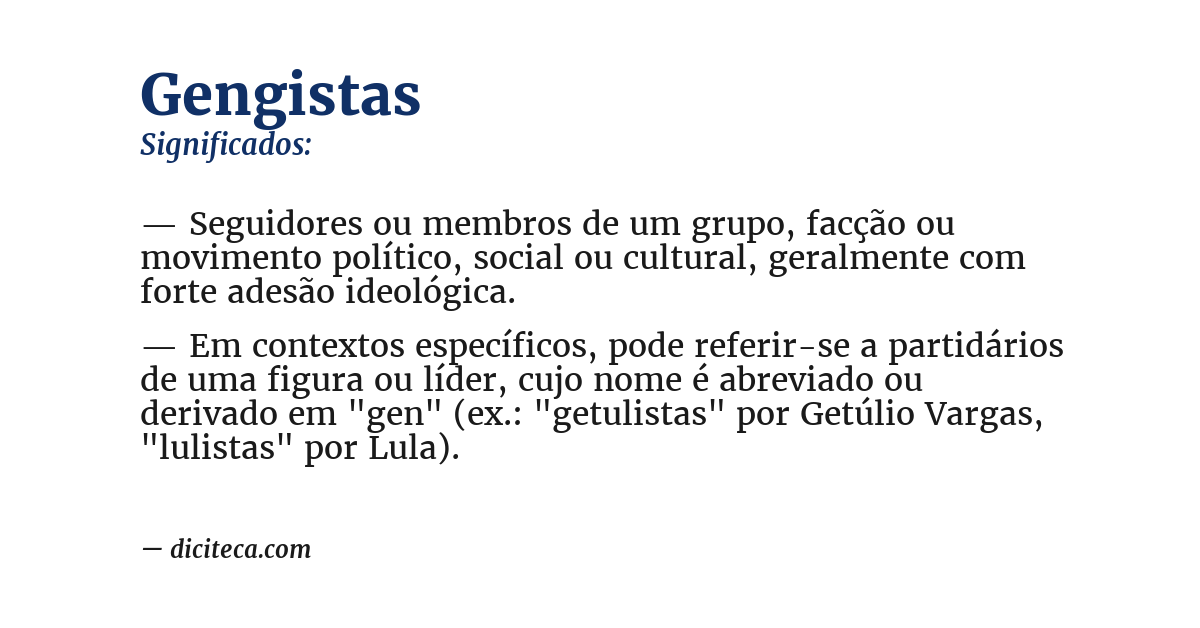 Significado de gengistas