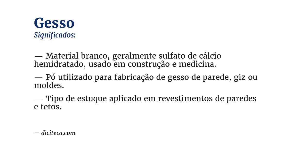 Significado de gesso