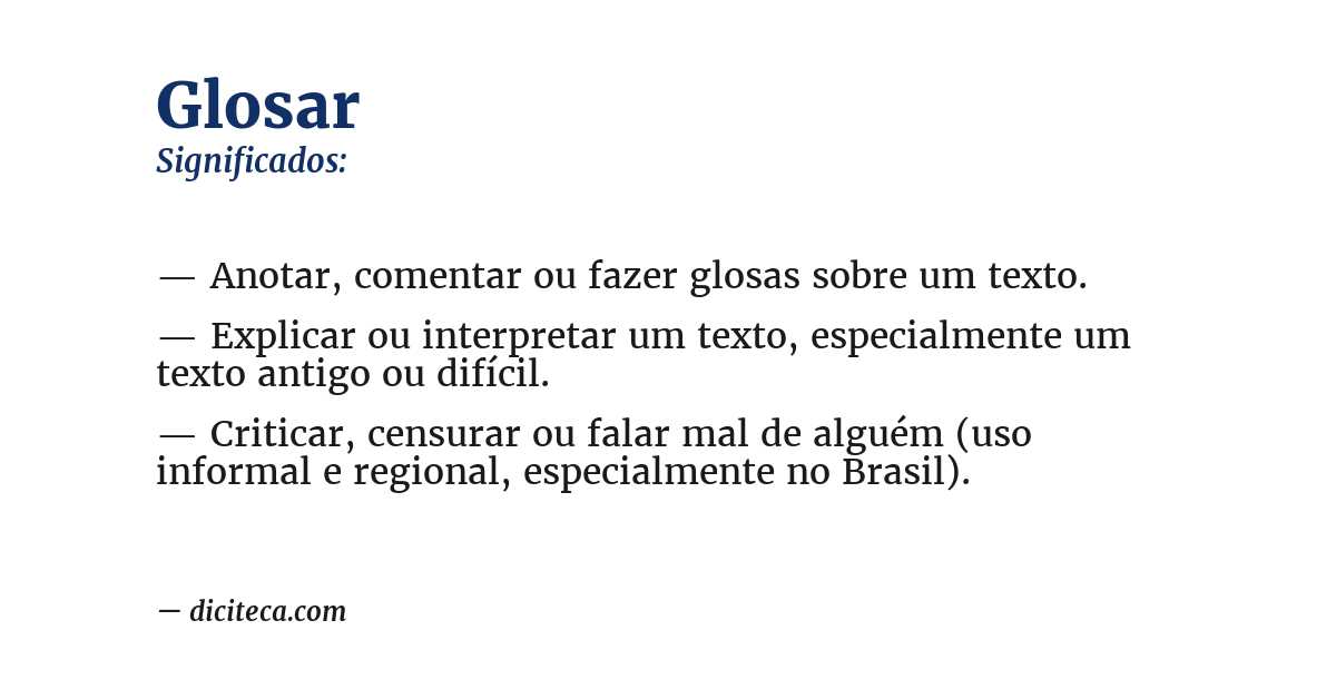 Significado de glosar