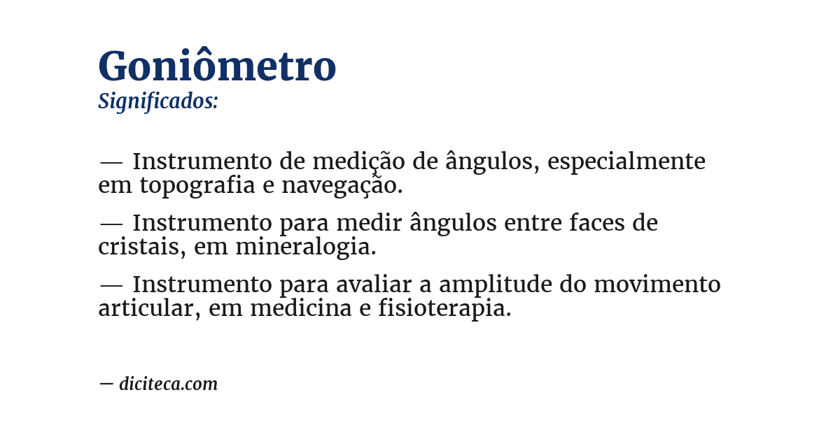 Significado de goniômetro