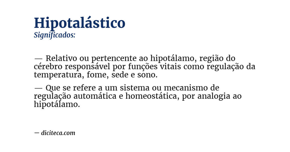Significado de hipotalástico