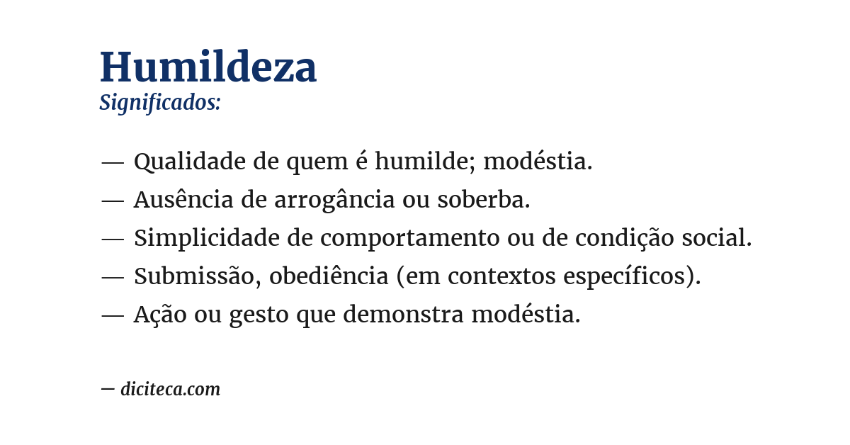 Significado de humildeza