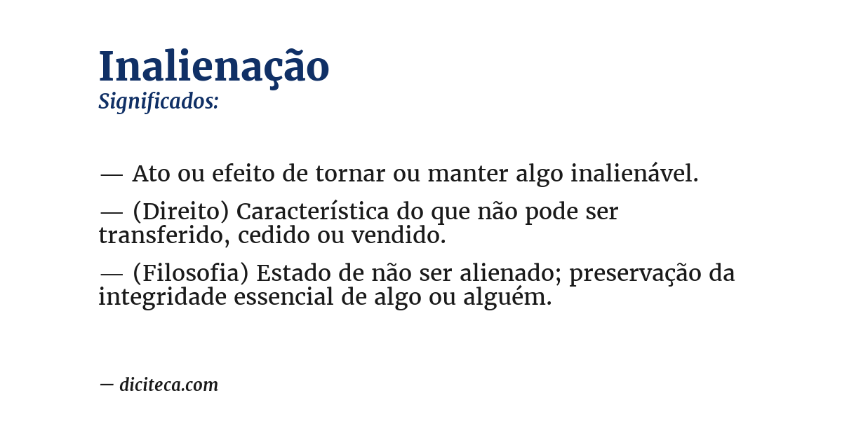 Significado de inalienação