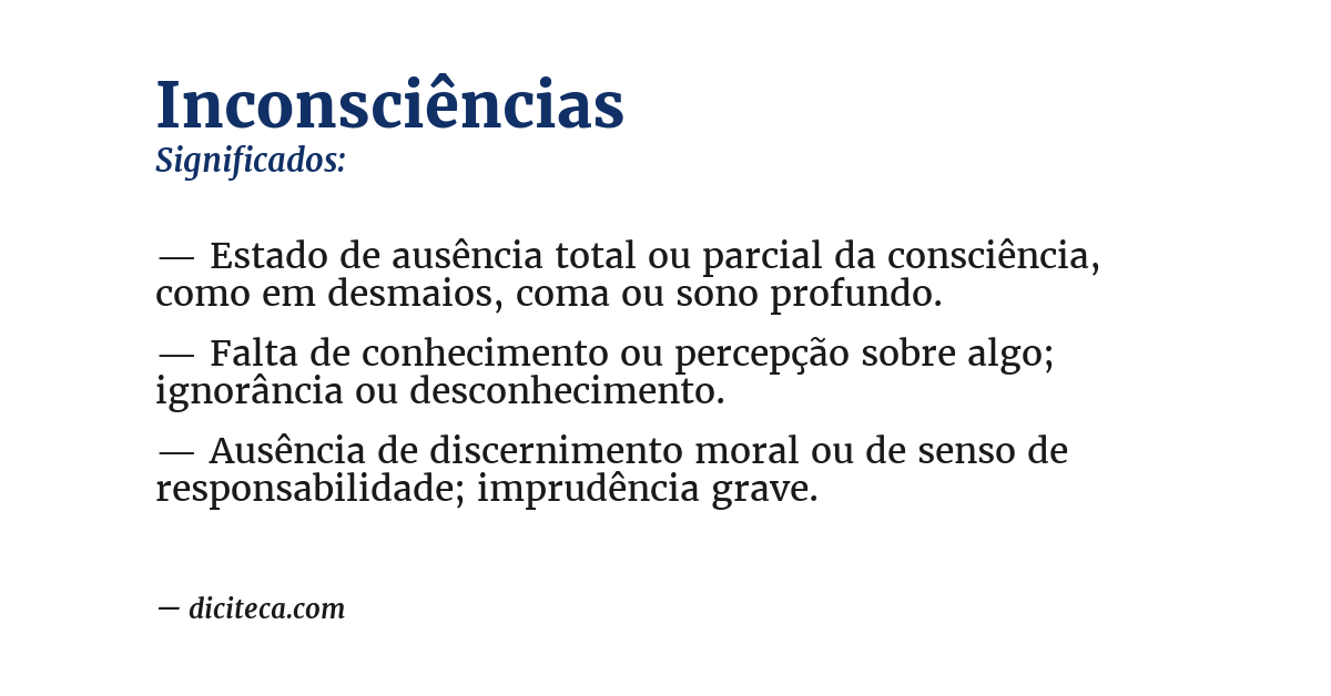 Significado de inconsciências