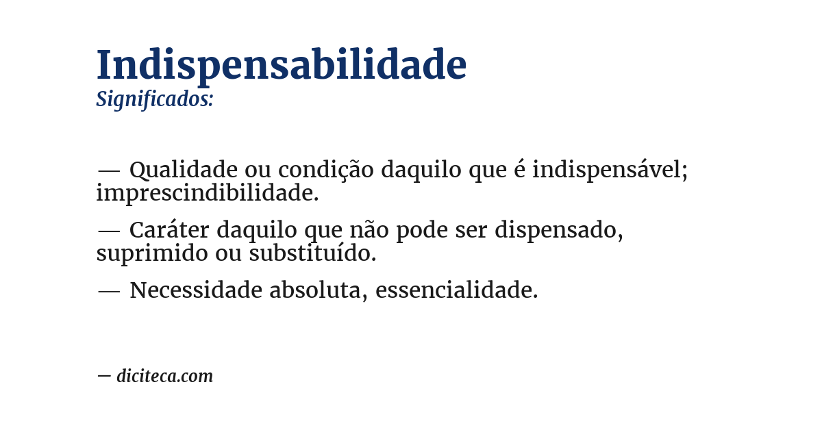 Significado de indispensabilidade