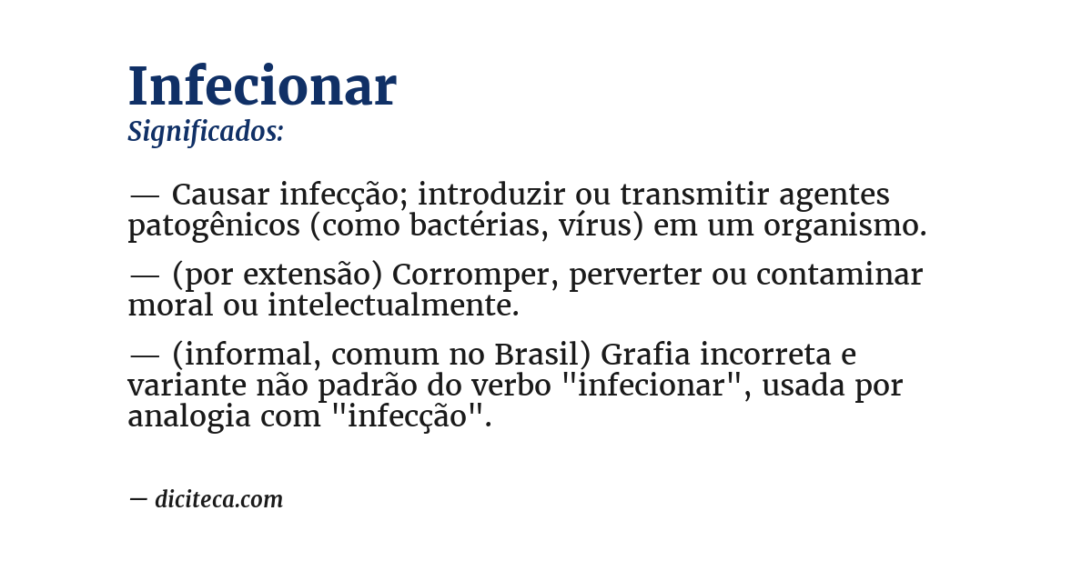 Significado de infecionar