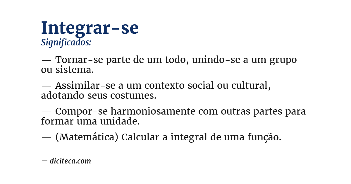 Significado de integrar-se