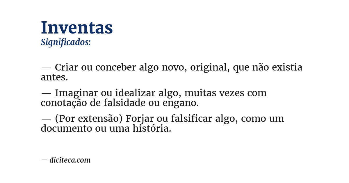 Significado de inventas