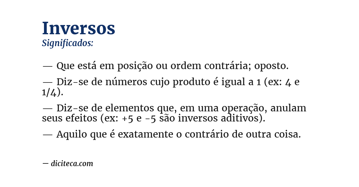 Significado de inversos