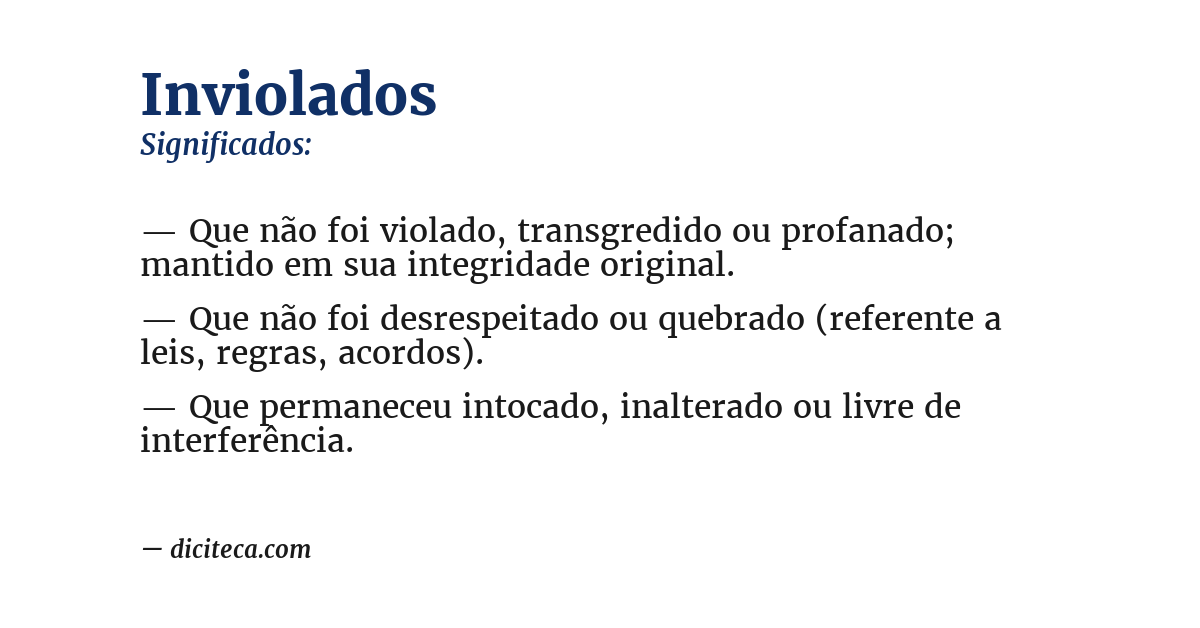 Significado de inviolados