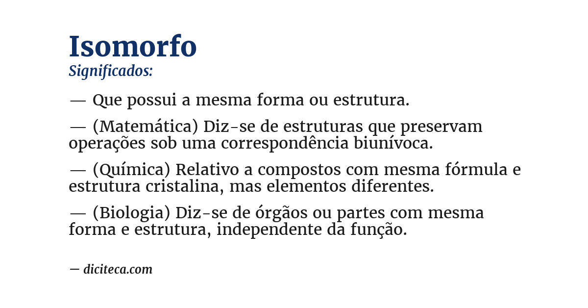 Significado de isomorfo