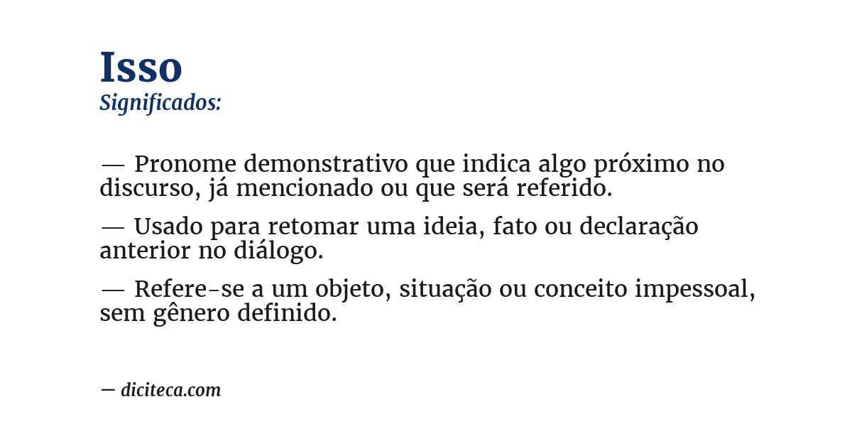 Significado de isso