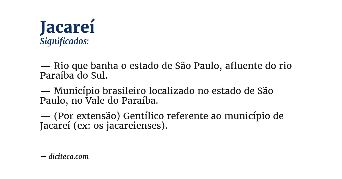 Significado de jacareí