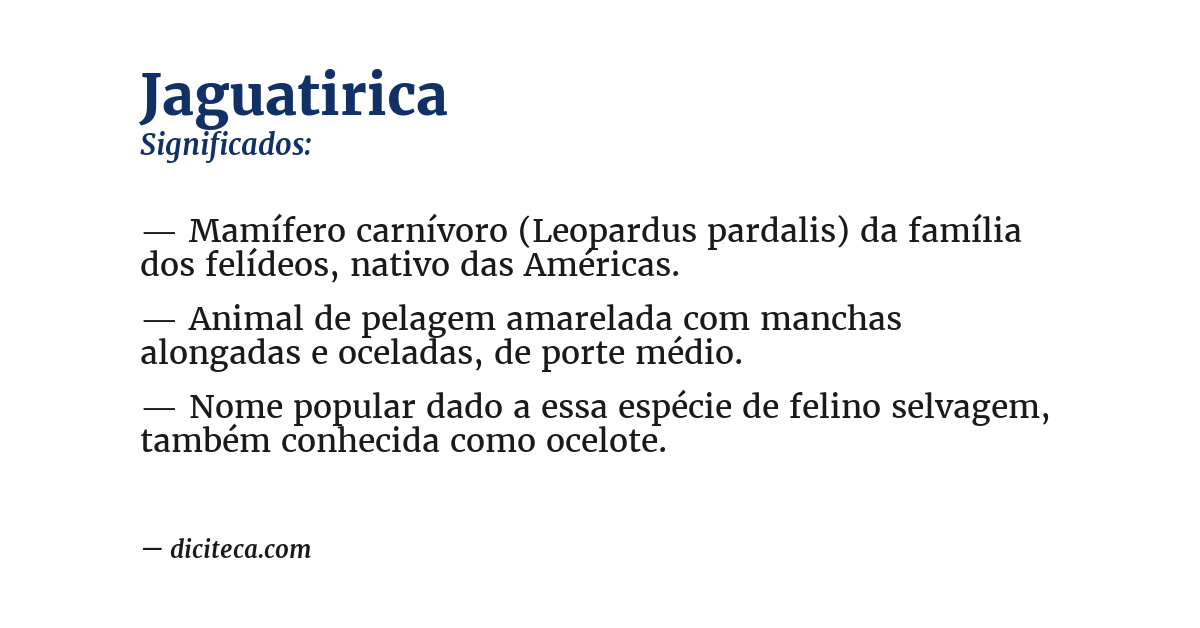Significado de jaguatirica