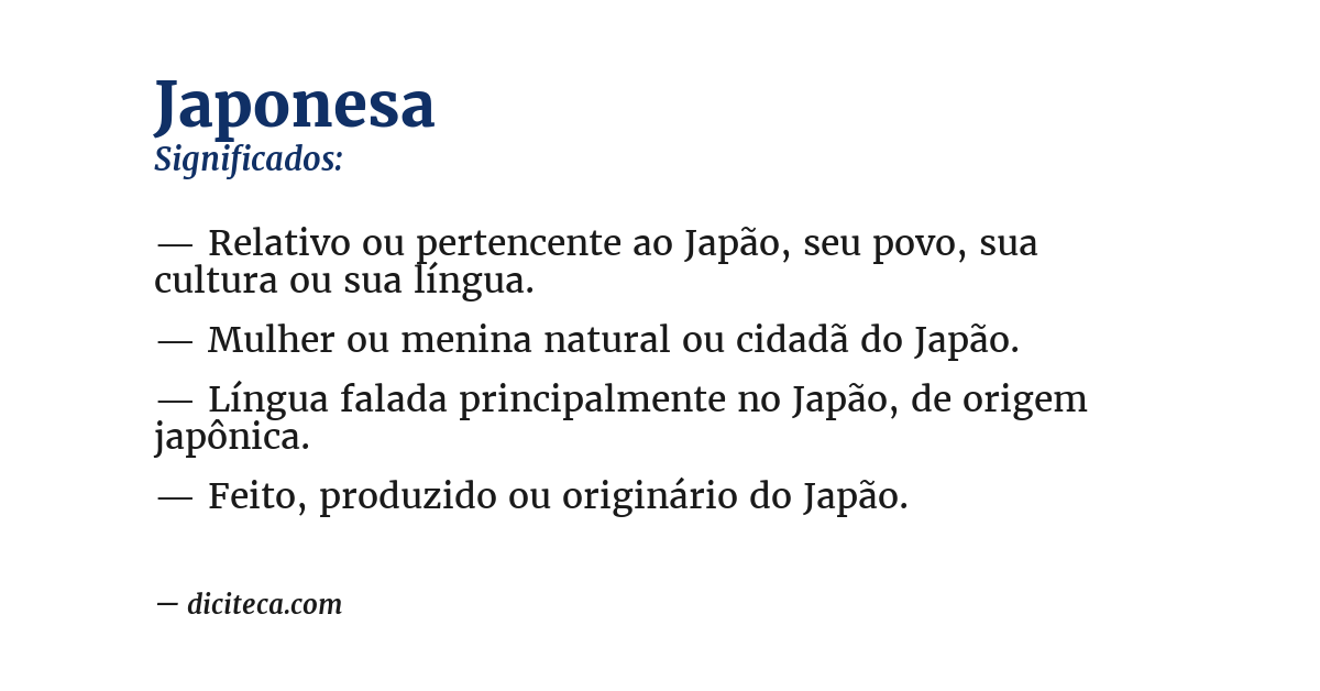 Significado de japonesa