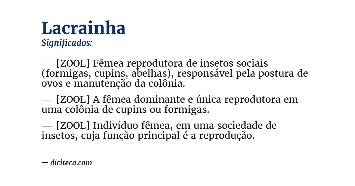 Significado de lacrainha