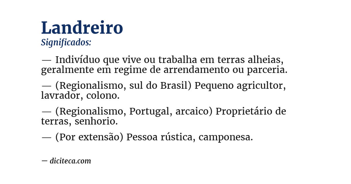 Significado de landreiro