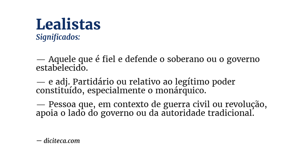 Significado de lealistas