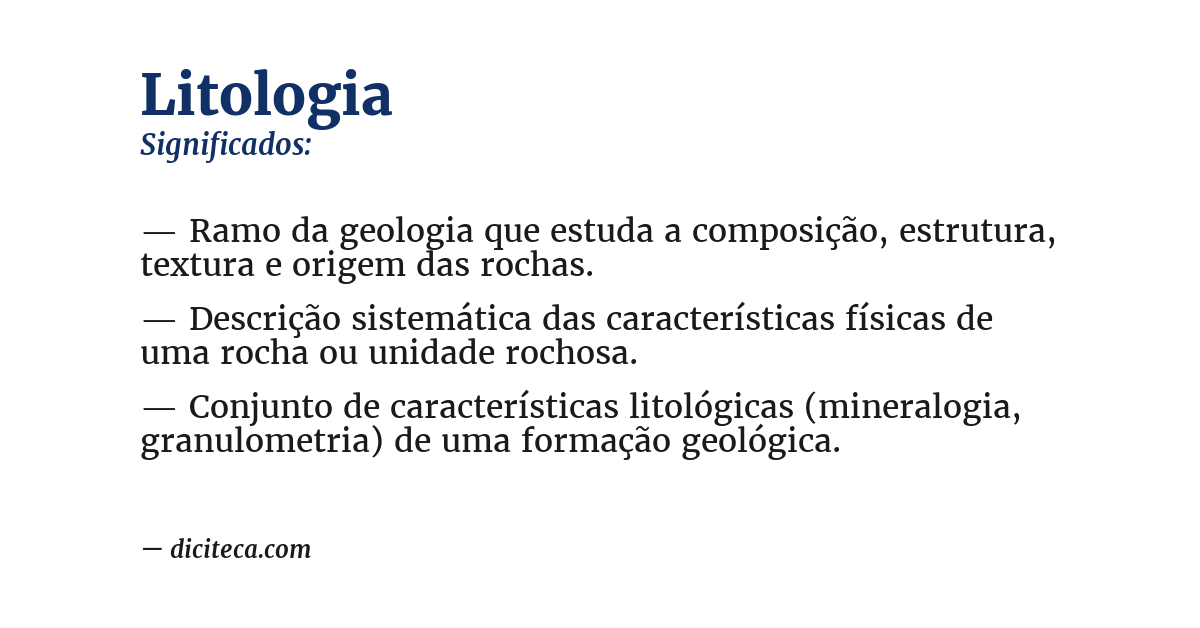 Significado de litologia