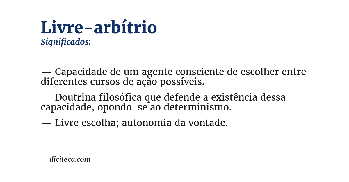Significado de livre-arbítrio
