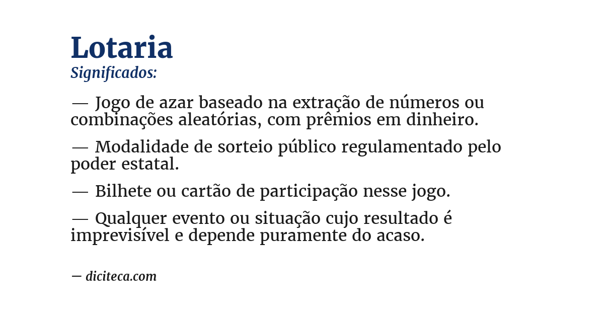 Significado de lotaria
