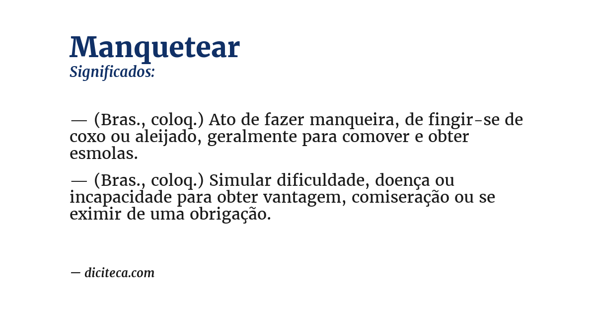 Significado de manquetear
