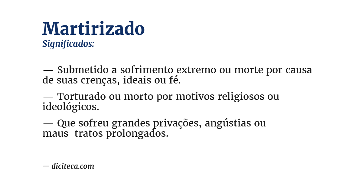 Significado de martirizado