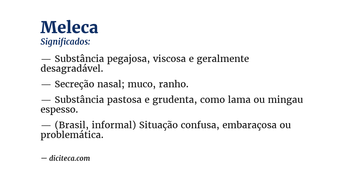 Significado de meleca