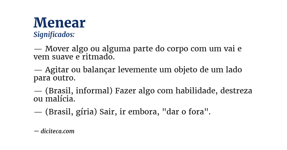 Significado de menear