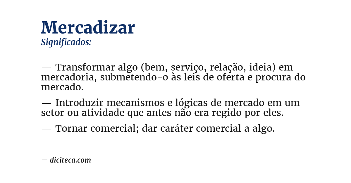 Significado de mercadizar