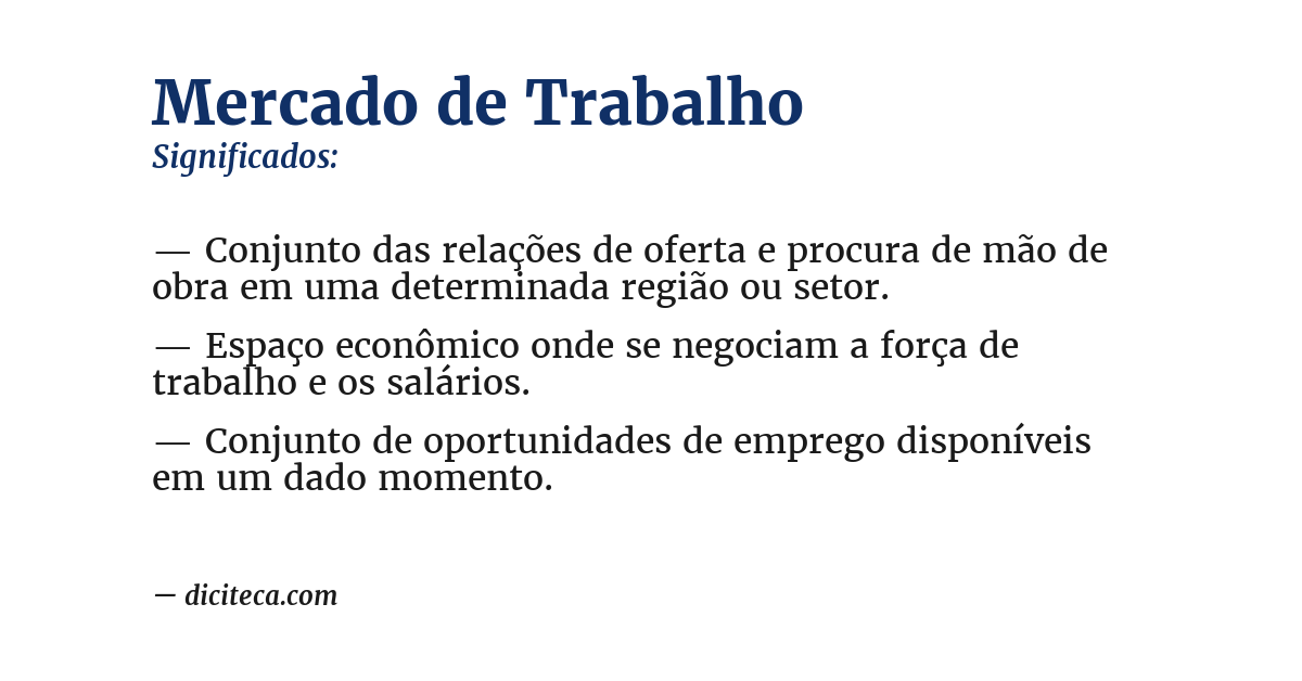 Significado de mercado de trabalho