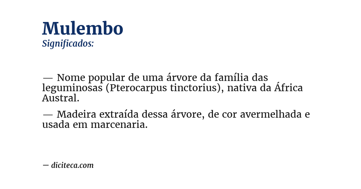 Significado de mulembo