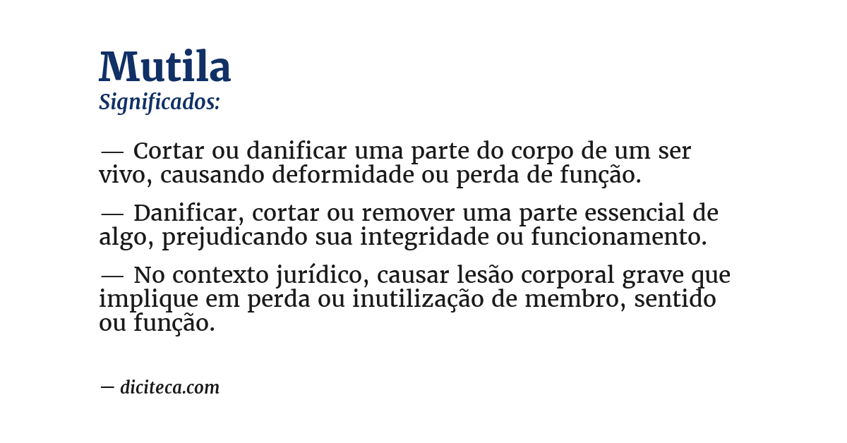 Significado de mutila
