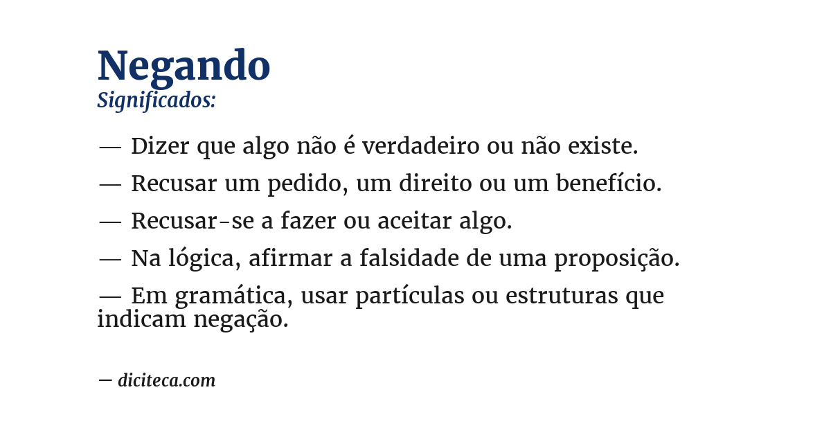 Significado de negando