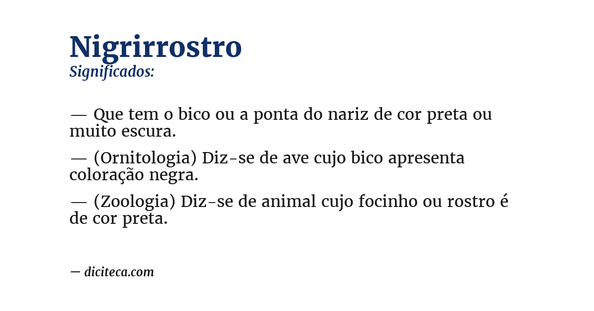 Significado de nigrirrostro