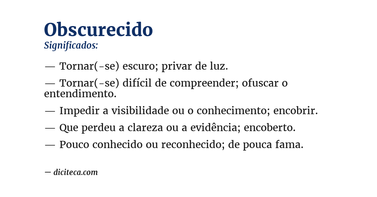 Significado de obscurecido