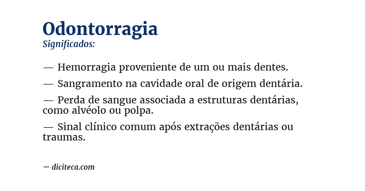 Significado de odontorragia