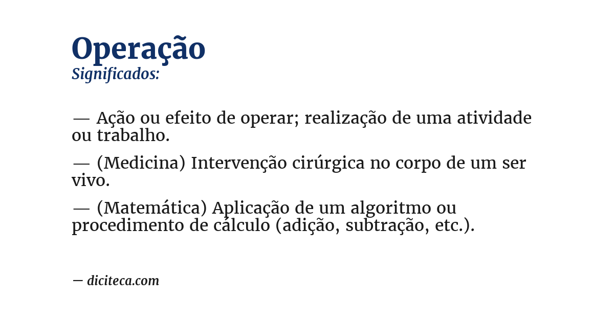 Significado de operação