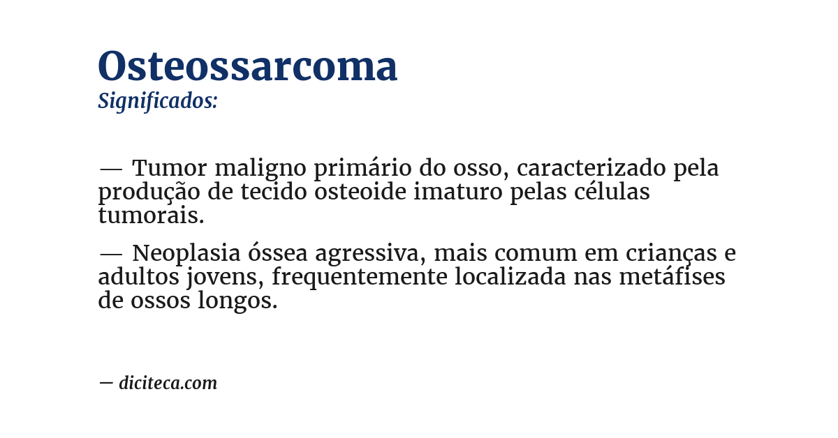 Significado de osteossarcoma