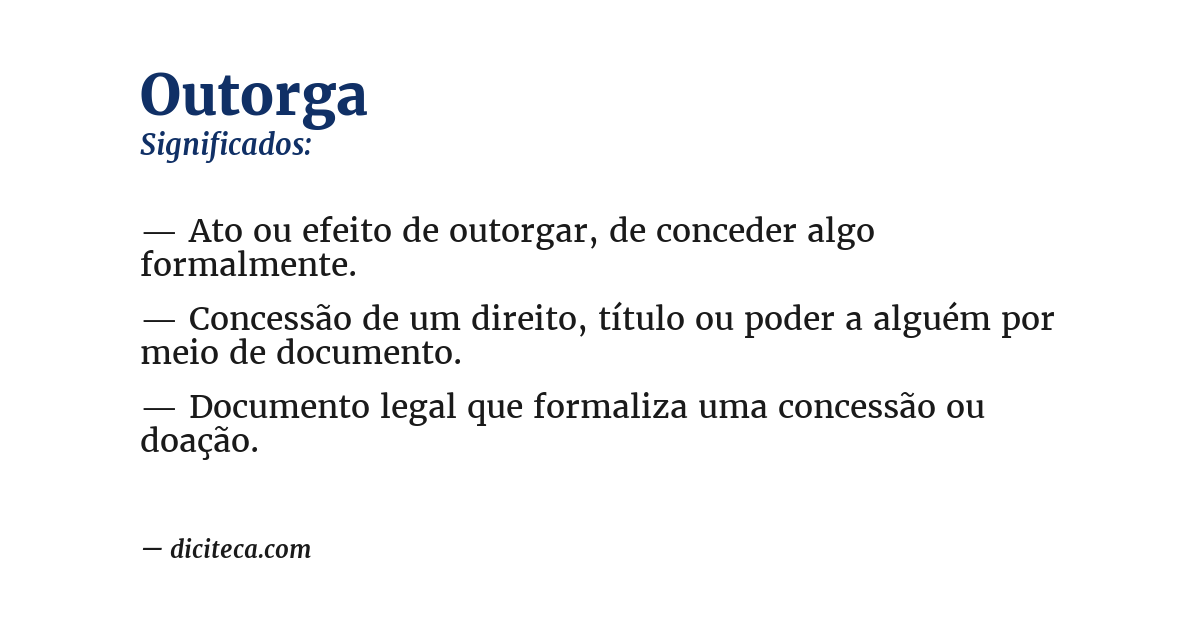 Significado de outorga