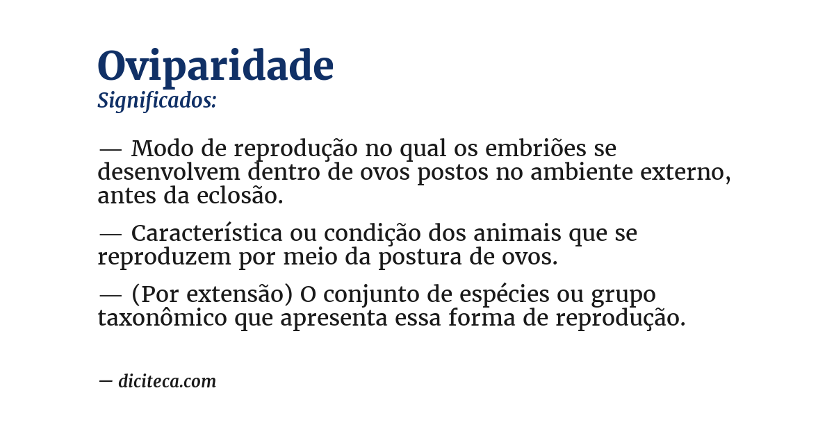 Significado de oviparidade