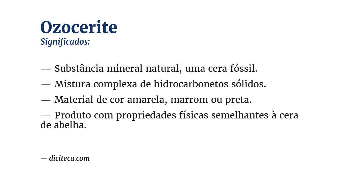 Significado de ozocerite