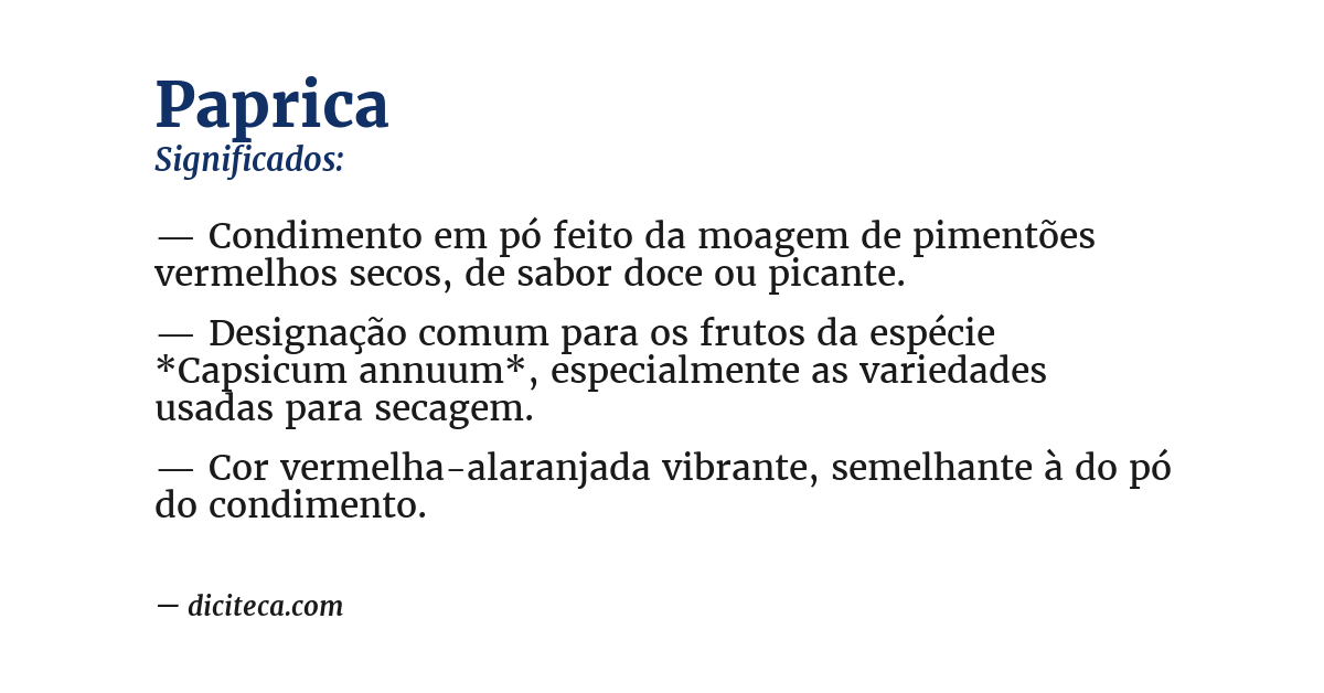 Significado de paprica