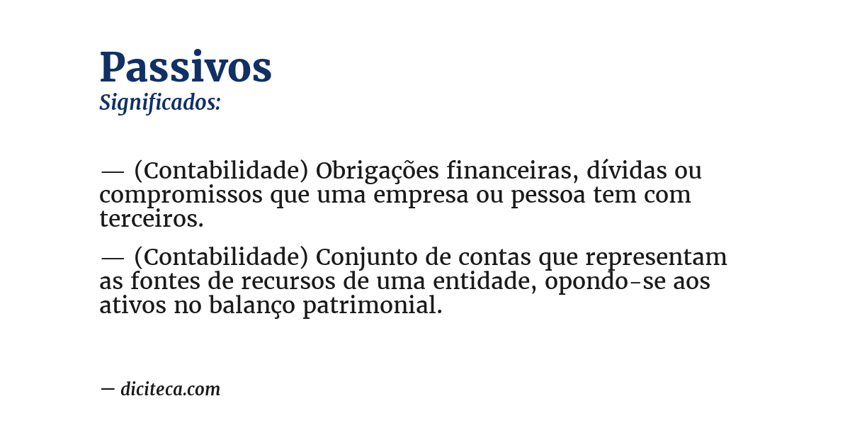 Significado de passivos